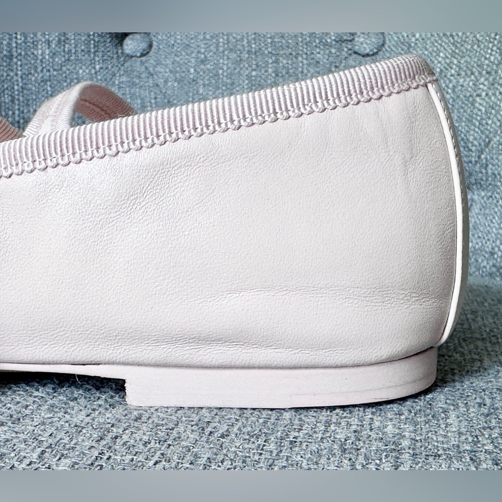 NEW CHANEL CC LOGO LIGHT PINK LEATHER MARYJANE BALLET FLATS SILVER BUCKLE 39 - Picture 16 of 16